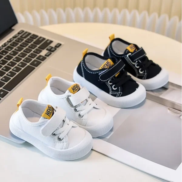 Children's canvas shoes boys' baby shoes baby walking shoes spring autumn girls' kindergarten white Black shoes Size 20-31