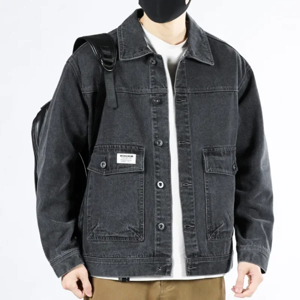Spring Fashion Men's Y2K Style Denim Shirt Coats Multi Pocket Cowboy Streetwear Teens Handsome Cotton Jackets Daily Tops - Image 5