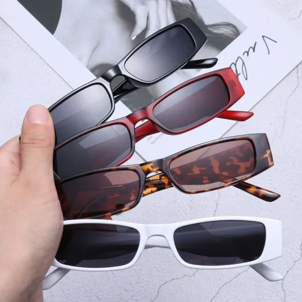 Square Sunglasses Women's Fashion Retro Small Frame Rectangle Sun Glasses Vintage Trending UV400 Shades Travel Cycling Eyewear - Image 2