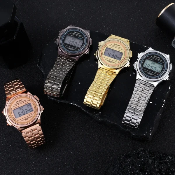 New Fashion Luxury F91W Band Watch Male Waterproof Digital Stainless Steel Sports Round Watches Men Electronic Wrist Watch Clock - Image 5