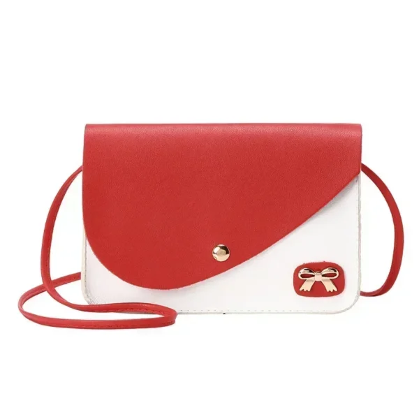 Contrast color Leather Crossbody Bag For Women Travel bag Fashion Simple Shoulder Bag Lady Crossbody Bag - Image 5