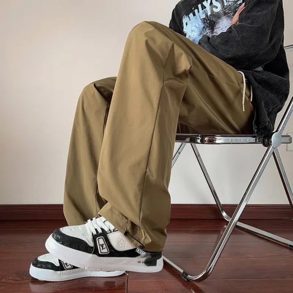 2024 Autumn Pants Men Solid Chic Wide Leg Trousers Cozy Baggy All-match Streetwear Teens Joggers Men Korean Couples Sweatpants - Image 4