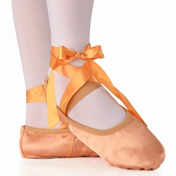 Comfortable Satin Swan Shoes Soft Sole Elastic Girls' Ballet Shoes Round Toe Professional Dancing Shoes Gymnastics - Image 4