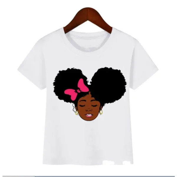 Summer I'm Cute Little Melanin Princess Print Graphic Tees Black Girl T-shirt Top Kids Teens Children's Clothes - Image 5
