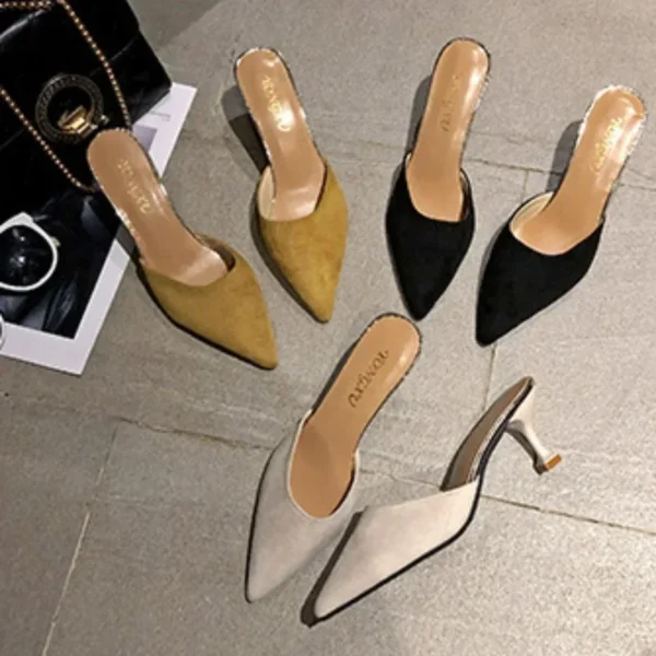 Women High Heeled Sandals Summer Fashion Design Pointed Toe Wear Resistant Stiletto High Top Rubber Outsole High Heels Sandals - Image 3