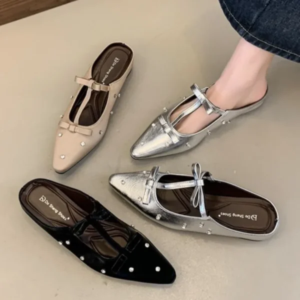 2025 New Brand Women Flat Shoes Fashion Ladies Elegant Mary Jane Shoes Soft Sole Outdoor Dress Ballerinas