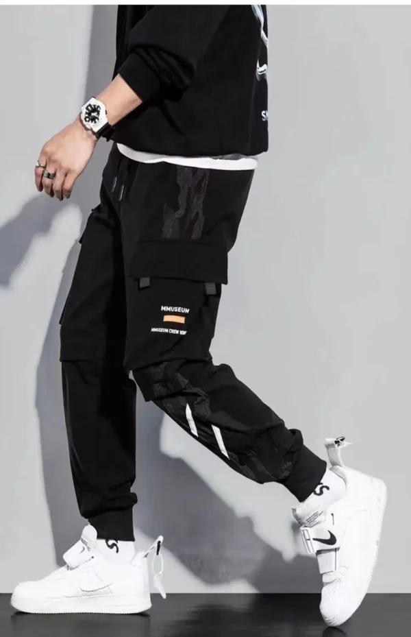 Classic Streetwear Casual Pants Men Ribbons Harem Jogging Pants Male Slim Fit Spring Cargo Pants Multi-Pockets Women Trouser J5 - Image 2
