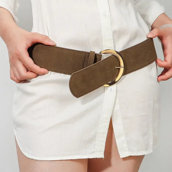 Retro PU Leather Waist Belt Matte Suede Leather Wide Belt Dress Jeans Decoration Waistband Simple Slimming Casual Waist Strap