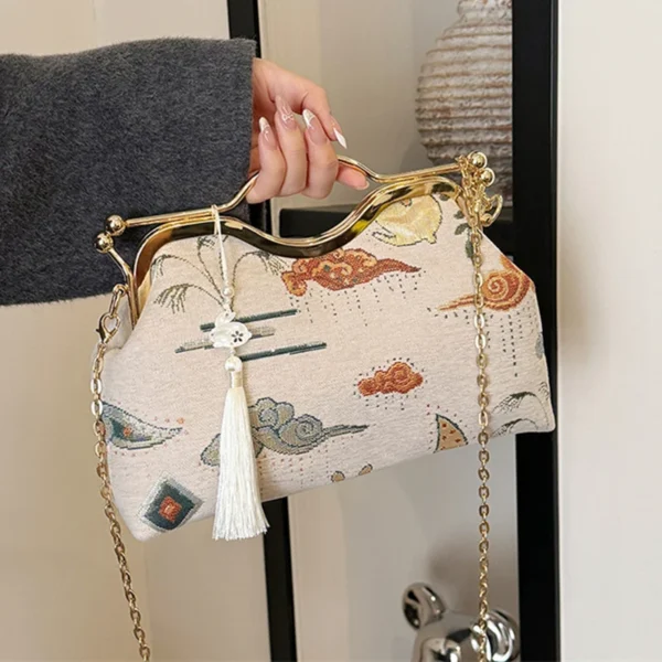 Luxury Evening Vintage Fringe Clutch Bag Women Bride Wedding Clutch Purse Chain Shoulder Crossbody Bags Party Fashion Handbag - Image 2