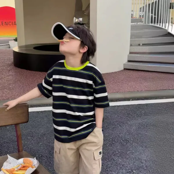 Children's shorts are versatile summer boys with double flap pocket pantss and handsome street cargo pants for middle-aged - Image 2