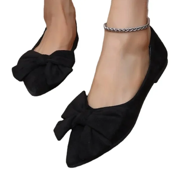 Women Flats Bow Pointed Toe Shoes Female Suede Walking Dress Shoes Spring Fashion Casual Sandals Shallow Zapatillas Mujer - Image 3
