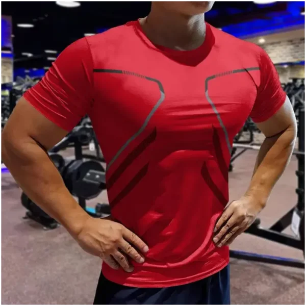 Gym Men's T Shirt Sports Fitness Clothes Casual Short Sleeve Tees Quick Drying Running Sportwear Men Oversized Clothing Tops New - Image 6