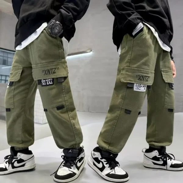 Boys Cargo Pants Spring Autumn Trousers Casual Kids Sport Pants Teenage Children Clothes for 5 6 7 8 9 10 11 12 Years Old - Image 3