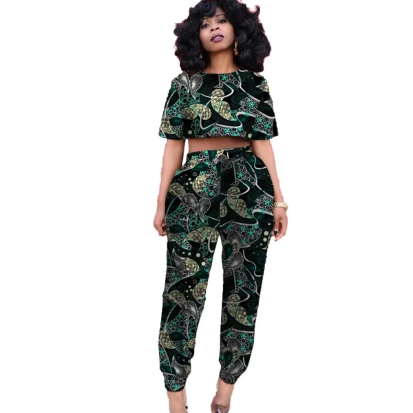 Original Design Women Mini Tops Patch Jogger Pants Nigerian Fashion Lady's Ankara Print Party Wear Custom Size African Suits - Image 3
