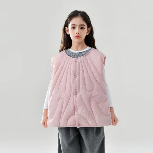 Kids Down Winter Ultra Light O-Neck Boys Girls Puffer Waistcoat Children Sleeveless Lining Jackets - Image 6