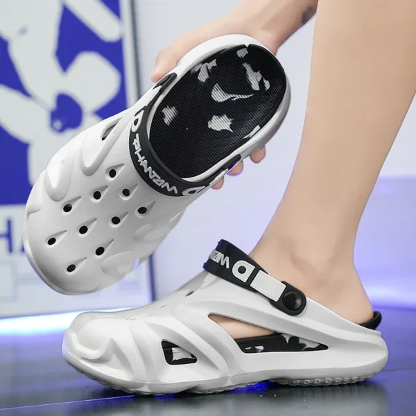 Hot Deal Men's Flip-Flops Novelties Shoes 2024 Elastic Laces Sleepers Whitte Soft Home Slippers Skid-Proof Tennis Fashion Thick - Image 5