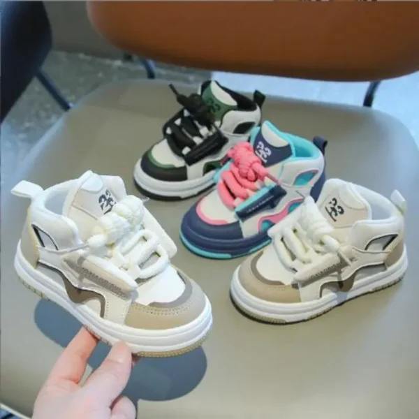 Children's Sports Shoes Boys' Casual Board Shoes High Top Girls Baby Dad Shoes