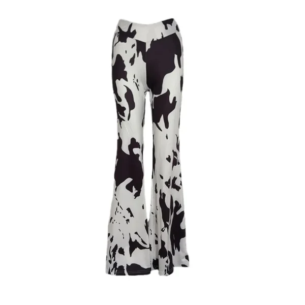 Long Pant Women Flare Pants Print Sheath Sexy Slim Bodycon Casual Streetwear Y2k Tight High Waist Elegant Joggers Capris Mom - Image 2