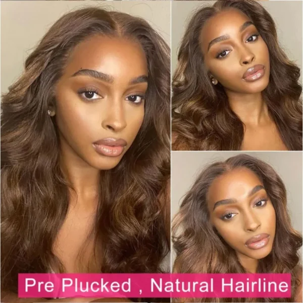 82 Chocolate Brown Lace Front Human Hair Wigs Body Wave Human Hair Wig Dark Brown 5x5 Lace Frontal Wigs For Women - Image 2
