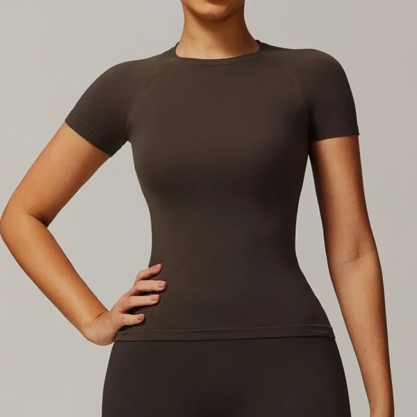 Seamless Women Yoga Top Sexy Sport T Shirts Fitness Clothes Short Sleeve Yoga Shirt Gym Top Running Active Wear Sport Top Femme - Image 4