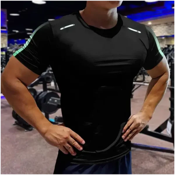 Gym Men's T Shirt Sports Fitness Clothes Casual Short Sleeve Tees Quick Drying Running Sportwear Men Oversized Clothing Tops New - Image 4