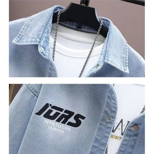 Teen Fashion Loose Denim Shirt - Image 6