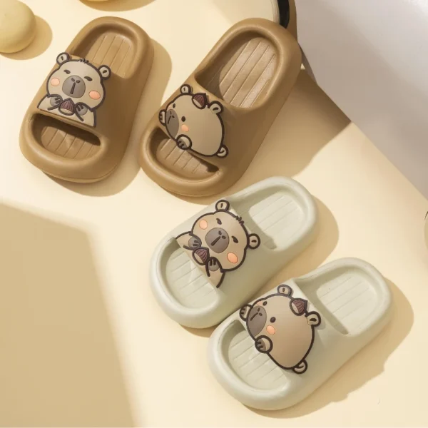 Kids Slippers Summer Boy Slides Shoes New Design Cute Capybara Flip Flops Girls Indoor Thick Sole Beach Shoes Slippers for Girls - Image 4