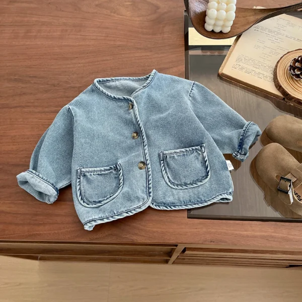 Spring Kids Denim Coats 2025 New Girls Boys Casual Long Sleeve Cardigans Jean Jackets Tops Baby Children Clothes Outerwear - Image 6