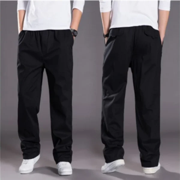 Cargo Pant Men Long Pants High Elastic Waist Simple Splice Straight Trousers - Image 2