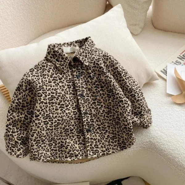 2025 Leopard Spring Autumn Shirts Outwear High Quality Children's Clothing Boys Baby's Kids Blouse Coat Jacket Outwear Cotton - Image 3