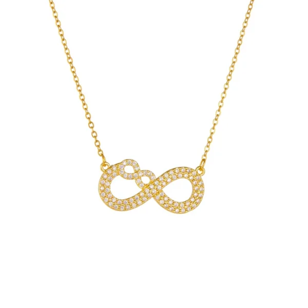 7pcs/set Simple Stainless Steel Infinity Pendant Necklace for Women Classic Lucky Zircon Love You Forever Jewelry Birthday Gift - Image 4