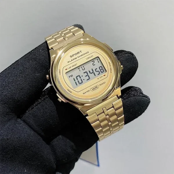 New Fashion Luxury F91W Band Watch Male Waterproof Digital Stainless Steel Sports Round Watches Men Electronic Wrist Watch Clock - Image 4