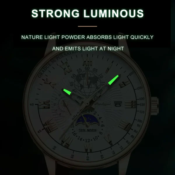 Fashion Wristwatch For Men Luminous Chronograph Date Man Watch Leather Luxury Men's Quartz Watches Sports Male Clock - Image 5