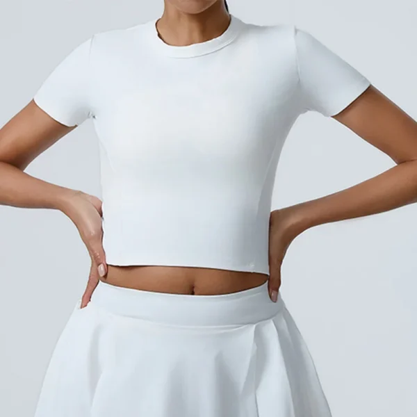 Women Yoga Top Push Up Sport T Shirts Fitness Clothes Short Sleeve Yoga Shirt Gym Top Running Active Wear Sport Workout Crop Top - Image 2