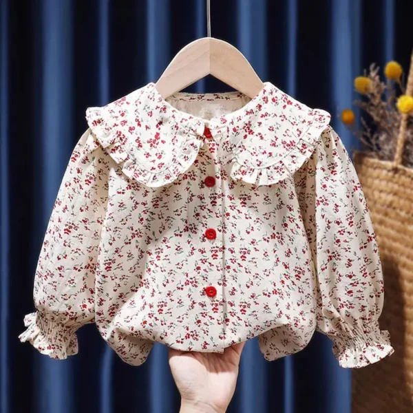 Korean Fashion Doll Shirt Little Girl Fashionable Top Girls Shirt Spring New Shirt Blouse for Girls - Image 4