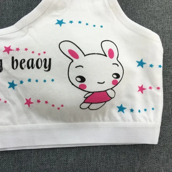 Girl Puberty Girl Cartoon Rabbit Printing No Steel Ring Cotton Top Underwear Sports Bra For 8-16Y Girls Teen Girls Clothing - Image 2