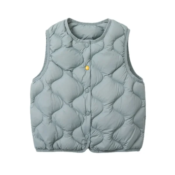Light Kids Buttons Puffer Waistcoat Children Feather Liner Warm Outwear