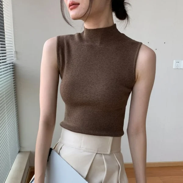 New Temperament Soft Knitted Sweater Vest Women Fashion Streetwear Sleeveless Tank Top Casual T-Shirt Top Camisole High Quality - Image 4