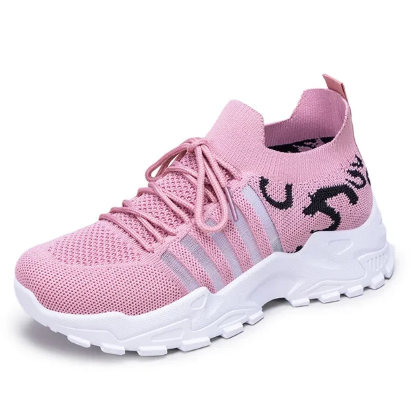 Women Sneakers Leopard Print Platform Fashion Sneakers Flight Woven Low-Top Running Shoes Light Comfortable Lace-Up Casual Shoes - Image 6