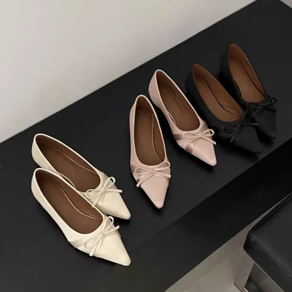 Women Flats 2024 New Bow Tie Flat Shoes for Women Ballerinas Pointed Toe Slip on Flat Lazy Loafers Casual Comfort Sneakers Women - Image 2