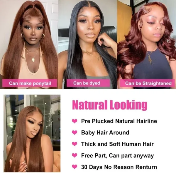 Glueless Wigs Human Hair for Black Women Glueless Wigs Human Hair for Black Women Wear To Go Bleach Knots 4x4 13x4 Lace Frontal - Image 6
