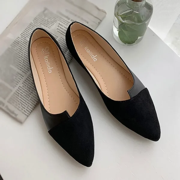 Women Shoes Fashion Splice Color Mule Flats Pointed Toe Ballerina Ballet Flat Slip on Shoe Zapatos Mujer Loafers Size 35-41 - Image 3