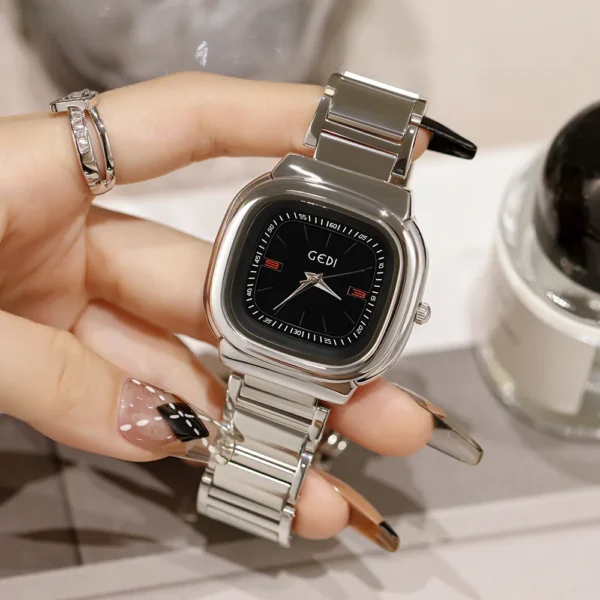 Retro Design Gold Square Watch Women Luxury Steel Strap Waterproof Japanese Movement Quartz Watch Personalized Jewelry - Image 4