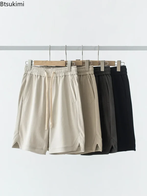 2025 Fashion Sport Casual Shorts for Men Summer Solid Loose Drawstring Pocket Running Sweatpants Joggers Pants Shorts Young Teen