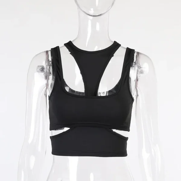 Sexy Tank Top Wrap Chest Hollow Out Halter Crop Tops Women Sleeveless Cropped Vest Camisole Tube Top Female - Image 2