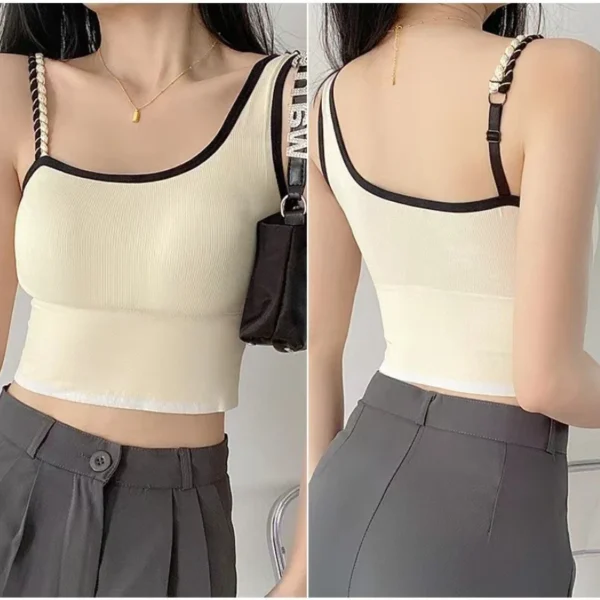 Women's Tube Top Summer New Bras Women Sexy Crop Tops Bra Tube Top Female Camisole Vest Removable Chest Pad Push Up Crop Top - Image 2