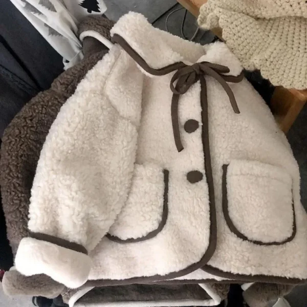 Fashion Fleece Thick Infant Toddler Child Warm Coat Toddler Outwear Collar Tie Girl Clothes 1-10Y Baby Girls Coat Winter Jacket - Image 3