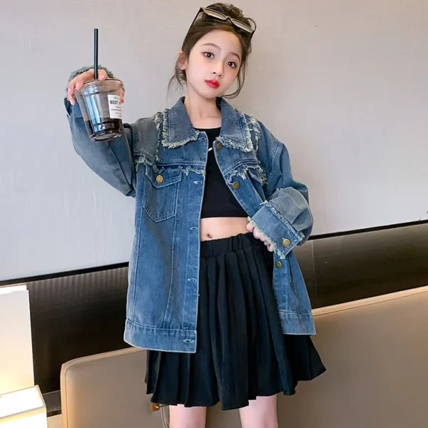 Spring & Autumn Girls Denim Coat - Image 4
