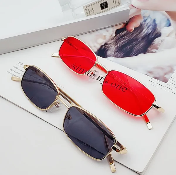 Fashion Small Rectangle Sunglasses Men Women Vintage Square Driving Sun Glasses - Image 5