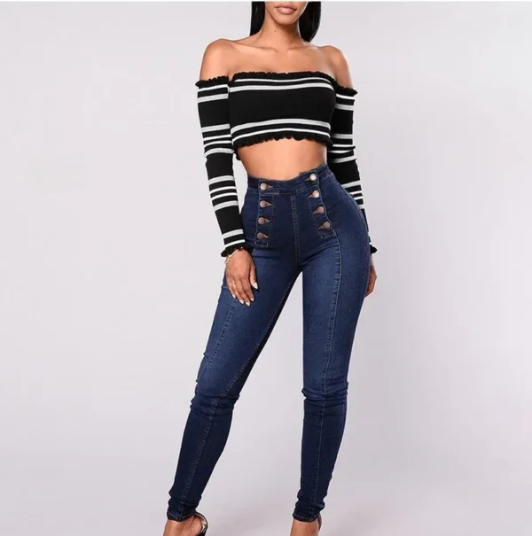 Denim Pencil Pants Women Vintage Jeans High Waist Washed Double Breasted Pockets Basics Ankle Length Trousers 2025 Streetwear - Image 4